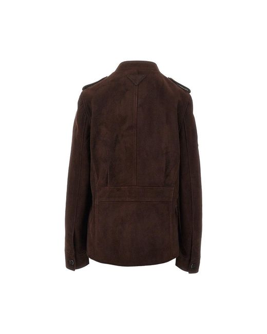 Prada Brown Suede Leather Jacket
