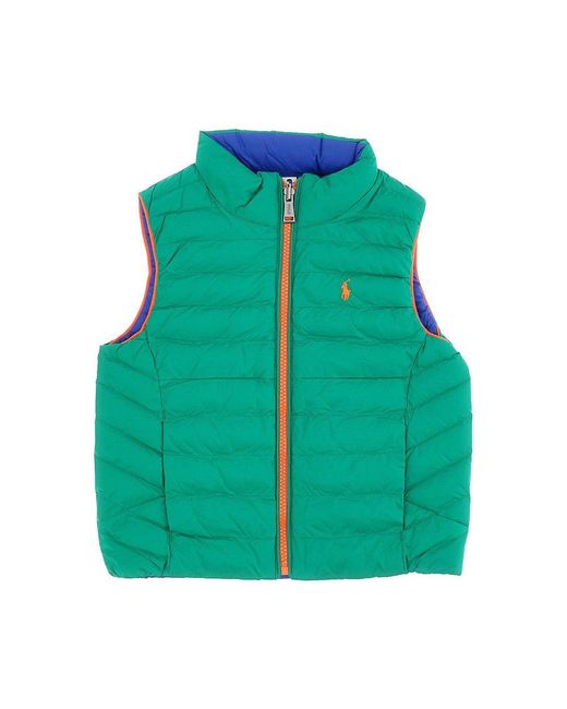 Ralph Lauren Green Padded Nylon Reversible Vest Kids for men