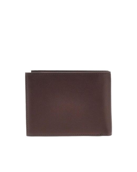 Emporio Armani Brown Leather Bi-Fold Wallet for men