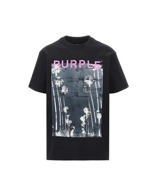 Purple Brand Black 'Mirage' Print T-Shirt for men
