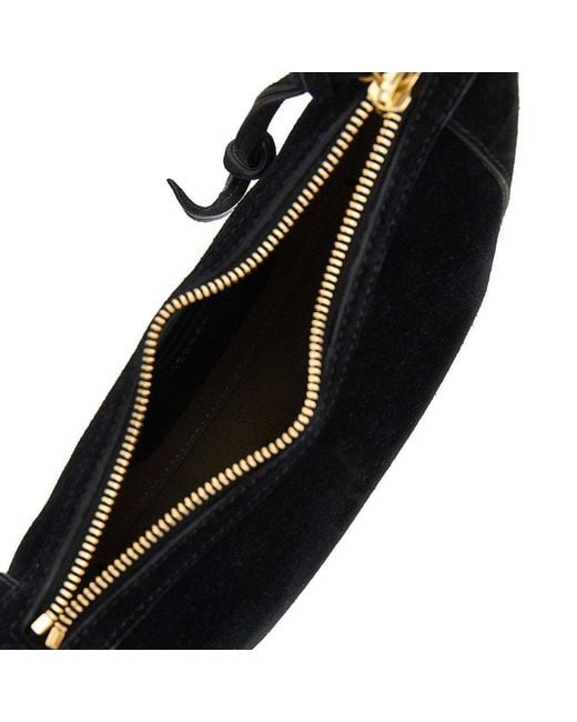 Isabel Marant Black Suede Leather Oskan Moon Bag