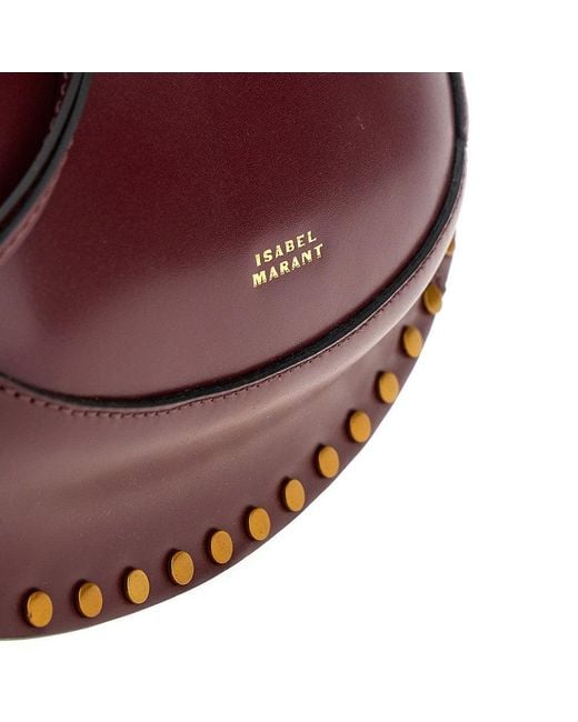 Isabel Marant Purple Leather Oskan Moon Bag