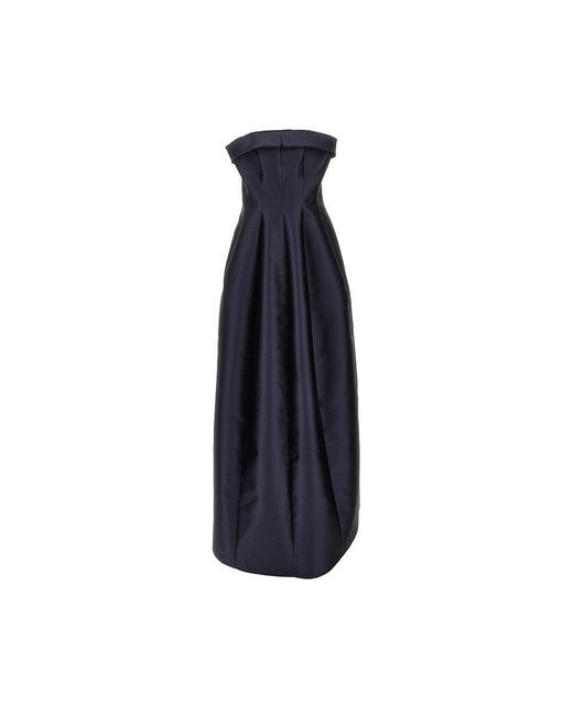 Maxi Abito Bustier di Alberta Ferretti in Blue