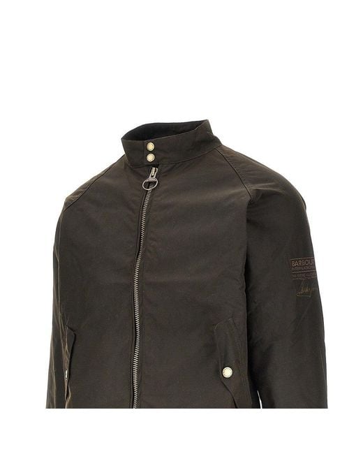 Barbour Black Waxed Cotton 'Merchant' Jacket for men