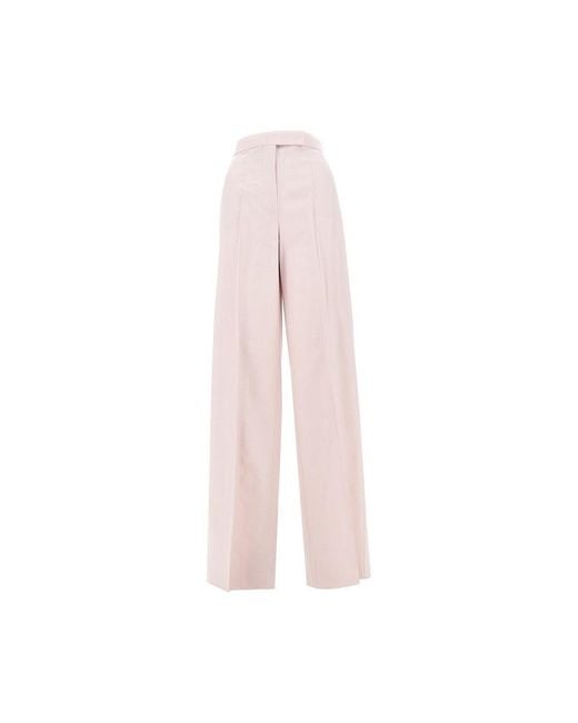 Max Mara Pink Wool And Silk Tailored Pants