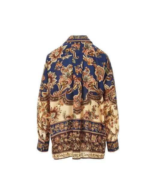 Zimmermann Multicolor 'Aster' Silk Shirt