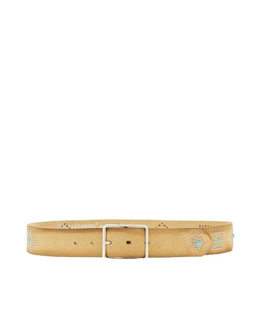 GIANNIFRANCO BELTS Natural Suede Leather Belt With Studs for men