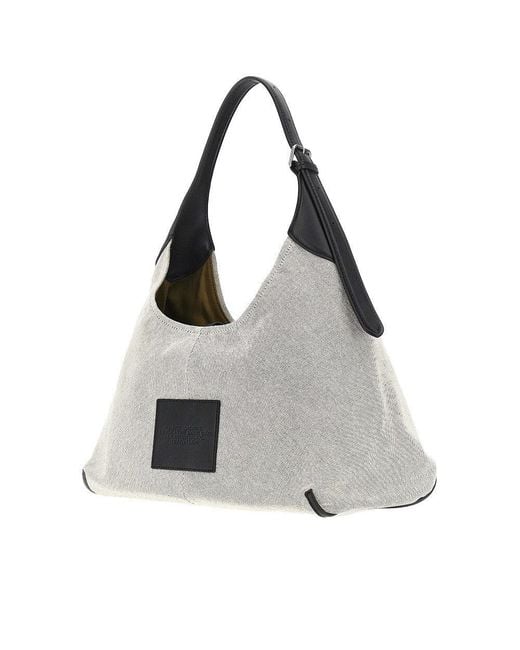 Marc Jacobs Gray 'The Sack Bag' Canvas Shoulder Bag