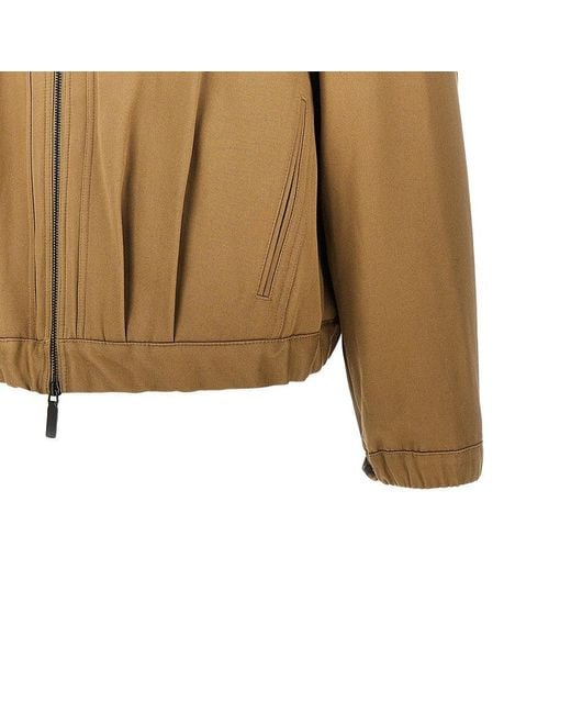 Emporio Armani Brown Padded Cotton Canvas Blouson for men