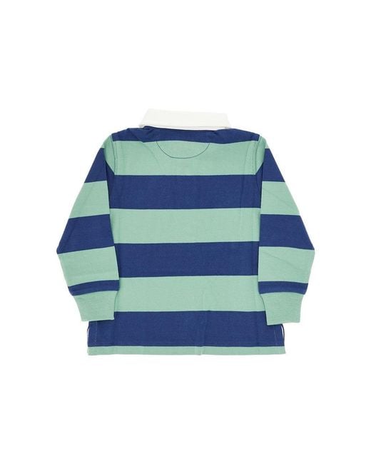 Ralph Lauren Blue Striped Cotton Jersey Polo Shirt Kids for men