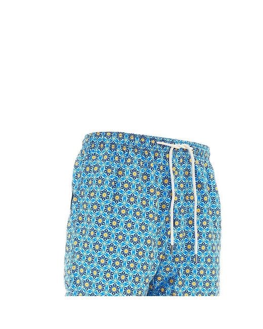 Peninsula Blue 'Procida' Printed Swim Shorts for men