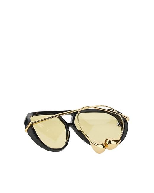 Bottega Veneta Brown 'Drop' Aviator Sunglasses