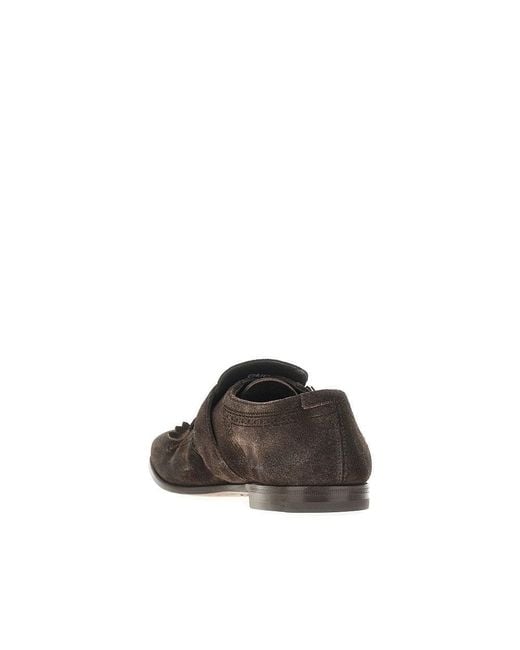 Church's Brown Suede Leather 'Shanghai' Monk Strap Shoes for men