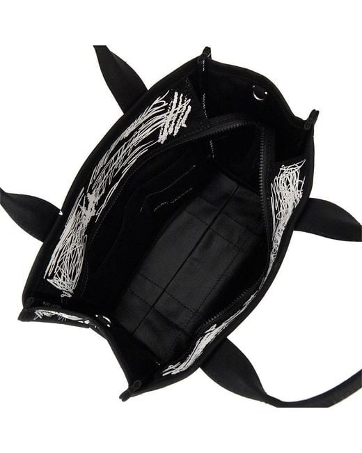 Marc Jacobs Black The Punk Scribble Medium Canvas Tote Bag