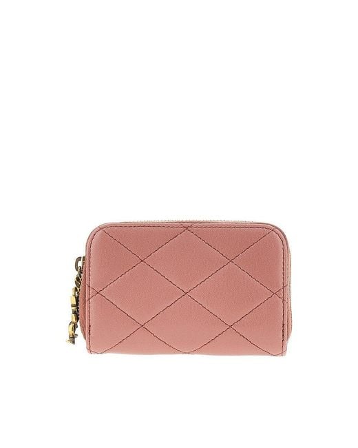 Saint Laurent Pink 'Cassandre Bijou' Leather Coin Purse