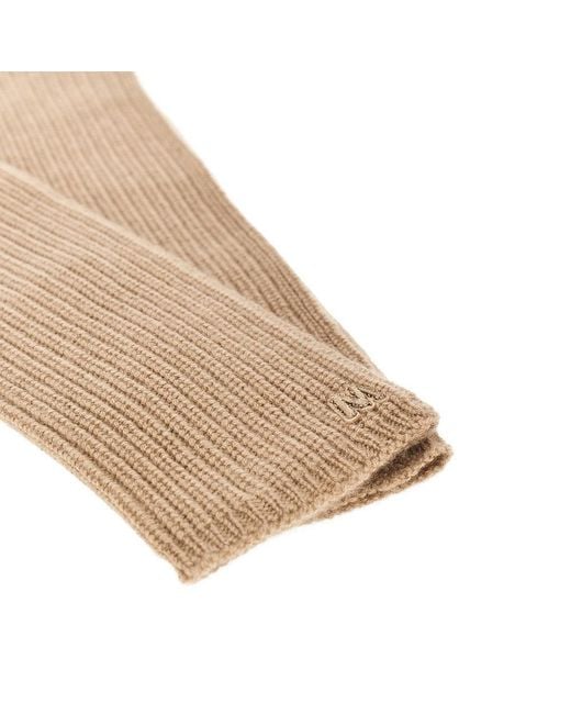 Weekend by Maxmara Natural Long Cashmere Gloves With Embroidery