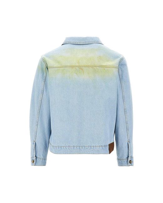 C.9.3 Blue Stained Effect Denim Jacket for men