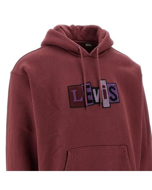 Levi's Red 'Skateboarding' Hoodie With Logo Patch for men