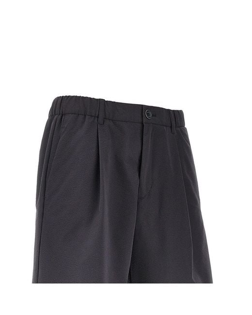 Herno Gray Technical Seersucker Shorts for men