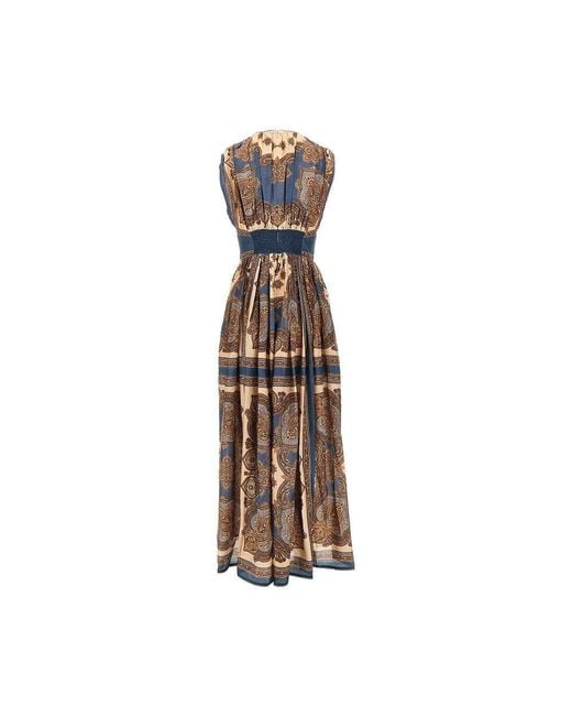 Zimmermann Brown 'Mahon' Paisley Silk Long Dress
