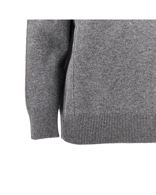 Pullover Con Scollo A V di Jil Sander in Gray