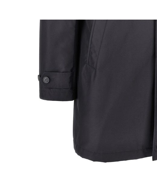 Fay Blue Padded Nylon Double Front Coat for men