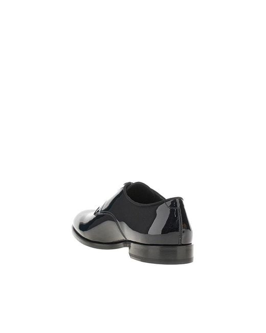 Doucal's Black Patent Leather Laced Shoes for men