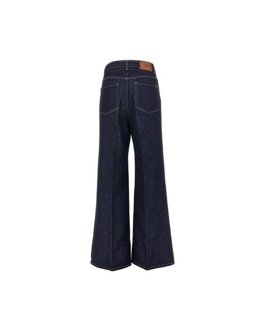 Weekend by Maxmara Blue Cotton Denim Wide-Leg Jeans