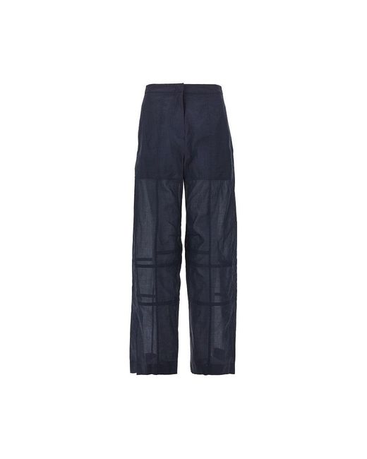 Jil Sander Blue Cotton Organdy Pants
