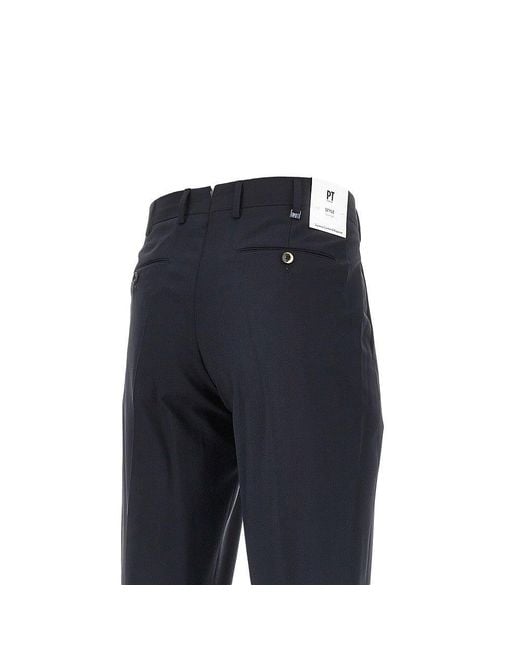 PT Torino Blue Super 130's Wool 'Union Fit' Pants for men