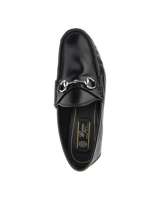 Gucci Black Leather 'Lugano' Loafers for men