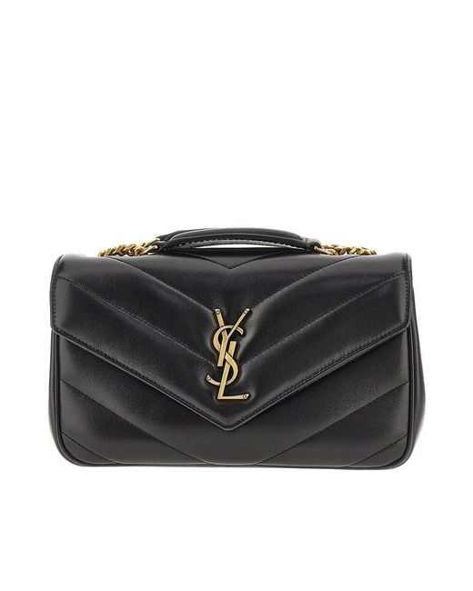 Saint Laurent Black Quilted Nappa Leather Small 'Loulou' Bag
