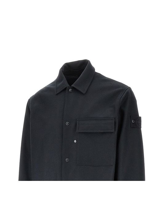 Overshirt Ghost di Stone Island in Black da Uomo