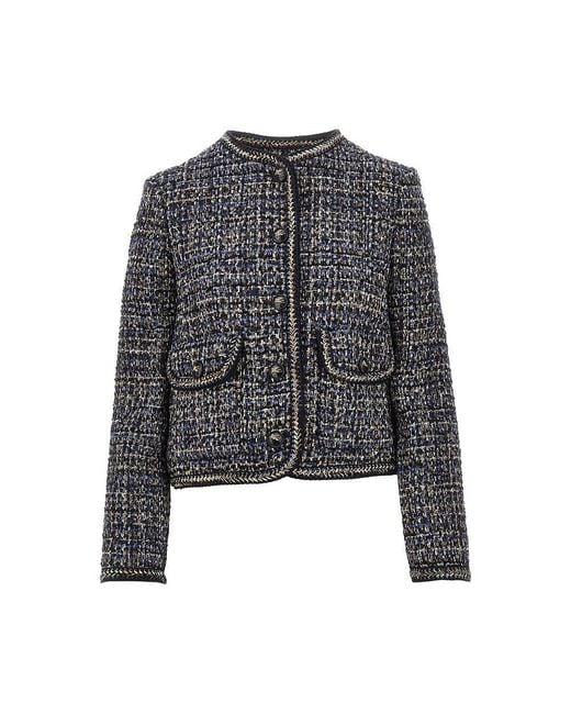 Etro Black Wool-Blend Tweed Jacket