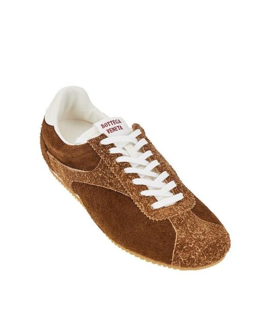 Bottega Veneta Brown Suede Leather 'Shot' Sneakers for men
