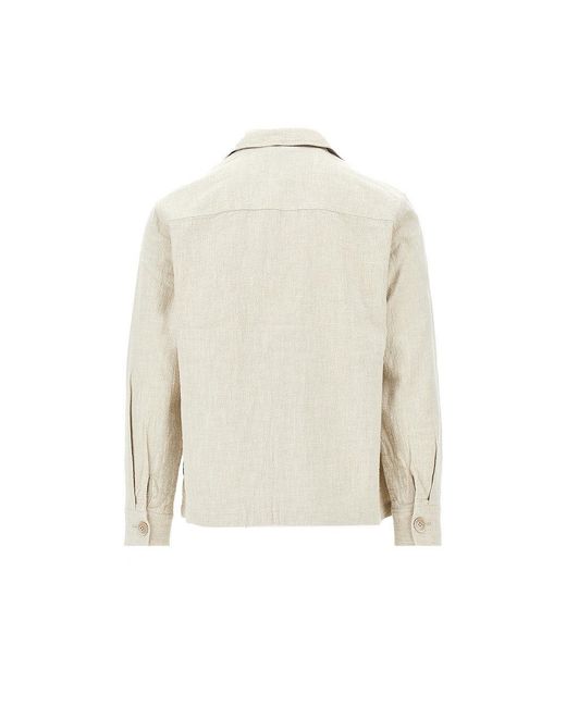 Wax London White 'Aldred' Linen And Cotton Overshirt for men