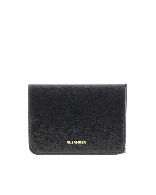 Jil Sander Black Folded Leather Cardholder