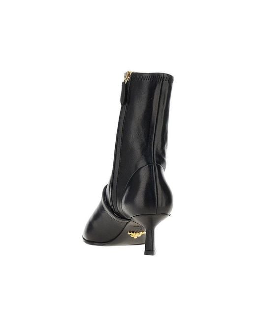 Prada Black Stretch Nappa Leather Ankle Boots