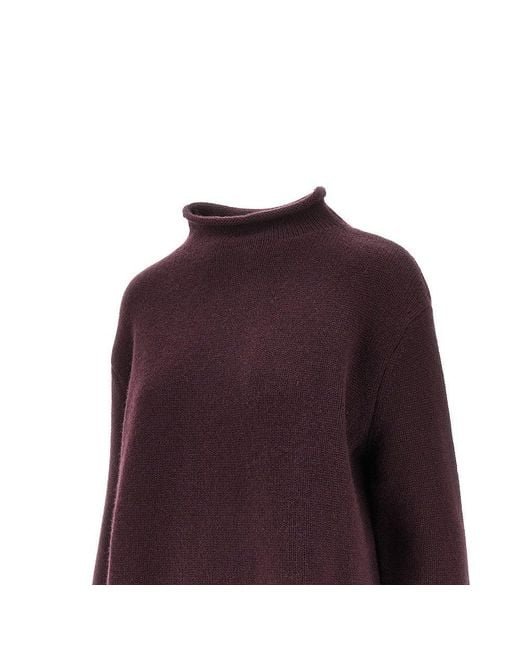 Lisa Yang Purple 'Nelsie' Mock Neck Cashmere Sweater