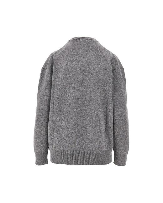 Pullover Con Scollo A V di Jil Sander in Gray