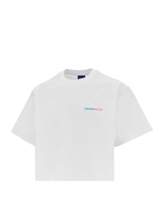 AWAKE NY White Gradient Sport Print T-Shirt for men