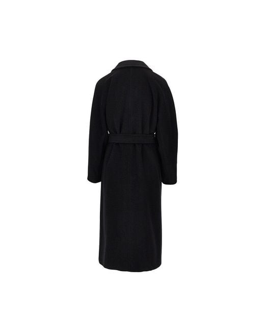 Max Mara Black Midi Cloth Double-Breasted Coat