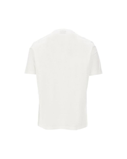 Emporio Armani White Jacquard Eagle T-Shirt for men