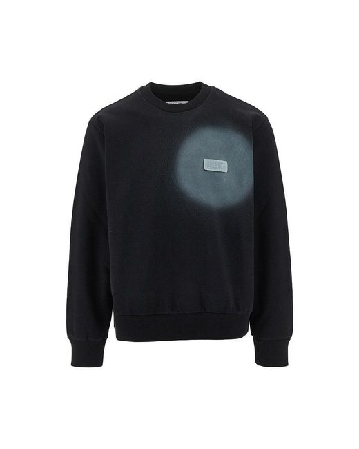 MM6 by Maison Margiela Black Spray Print Sweatshirt for men
