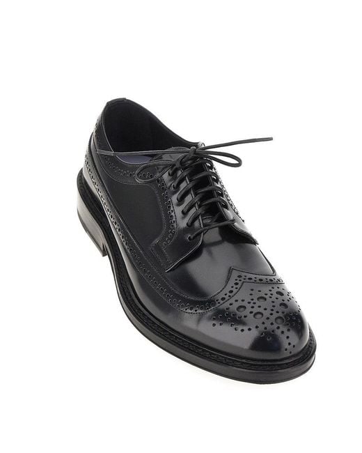 JUAN LACARCEL BY CALCE Black Brushed Leather Lace-Up Shoes for men