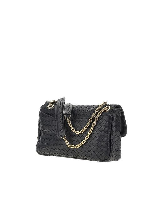 Bottega Veneta Black Intrecciato Nappa Leather 'Madison' Bag