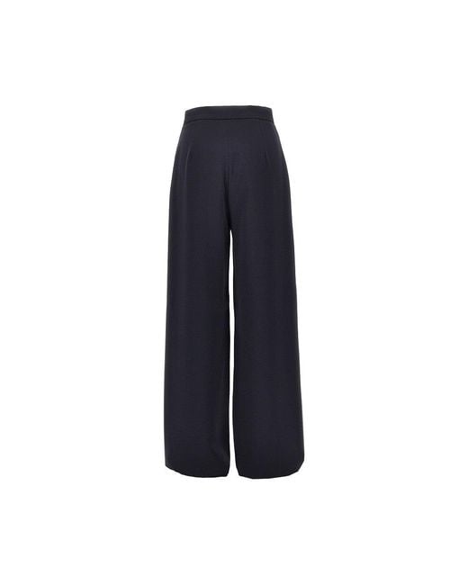 Max Mara Blue Cady Wide-Leg Pants