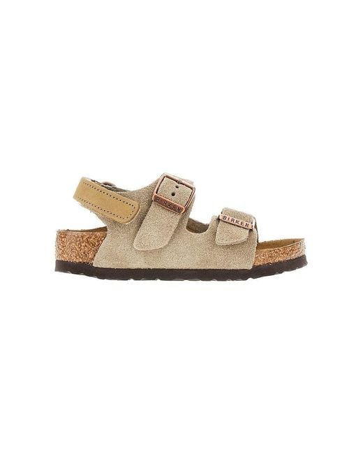Birkenstock Natural 'Milano' Suede Leather Sandals Kids for men