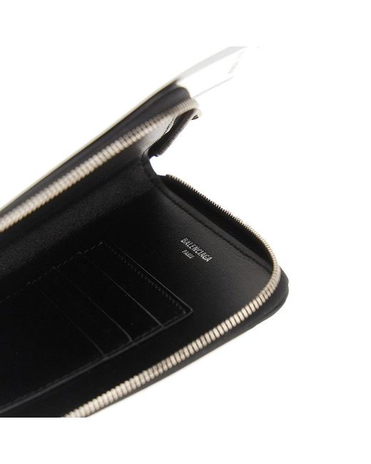 Balenciaga Black 'Passport' Leather Phone Holder Pouch for men