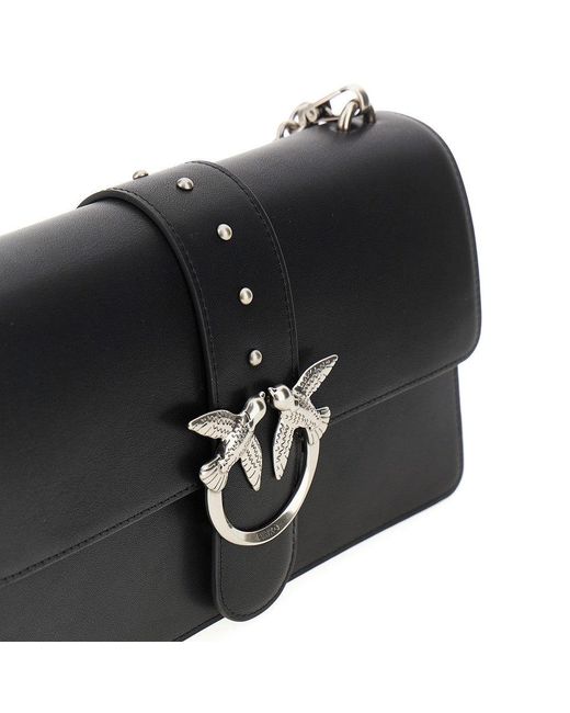 Pinko Black 'Love One Classic' Leather Bag
